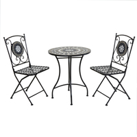 Mosaic Bistro Set - Black and Grey