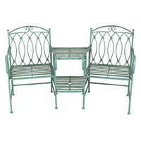 Wrought Iron Companion Seat - Sage Green