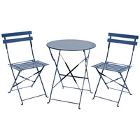 Circle Folding Metal Bistro Set - Navy Grey