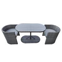 St Tropez Rattan Bistro Set - Grey