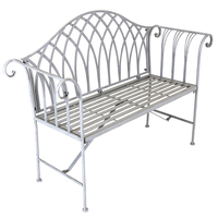 Decorative Wrought Iron Bench - Grey