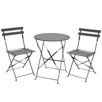 Circle Folding Metal Bistro Set - Dark Grey