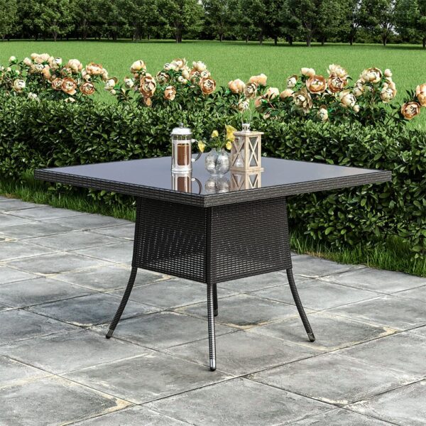 Round/Square Rattan Garden Table & Parasol Hole