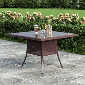 Round/Square Rattan Garden Table & Parasol Hole